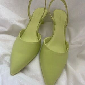 Women's Lime Green Slingback Heels